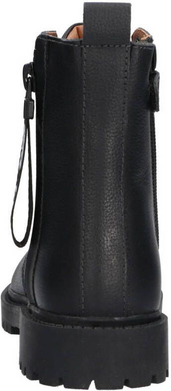 Braqeez Belle Boot leren veterboots zwart