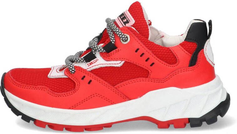 Braqeez Boaz Berlin leren sneakers rood