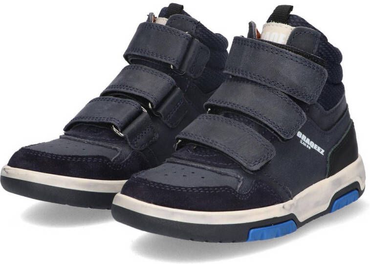 Braqeez Chiel Chicago leren sneakers donkerblauw