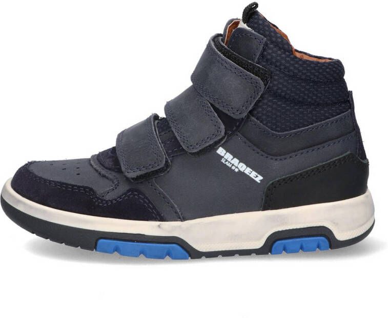 Braqeez Chiel Chicago leren sneakers donkerblauw