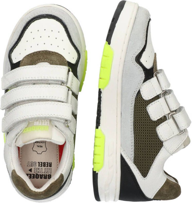 Braqeez Cody Chicago leren sneakers grijs