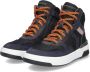 Braqeez 423944-529 Jongens Hoge Sneakers Blauw Oranje Blauw Nubuck Veters - Thumbnail 1