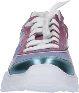 Braqeez leren sneakers paars turquoise