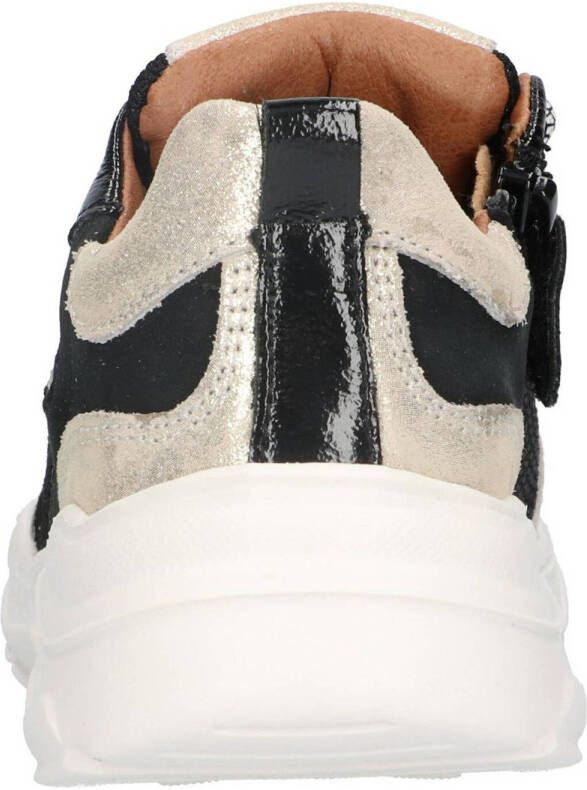 Braqeez River Run chunky leren sneakers zwart