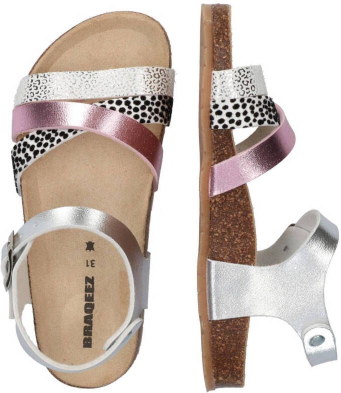 Braqeez Saar Spain sandalen zilver multi