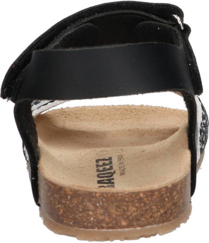 Braqeez Sally Sand sandalen zwart wit