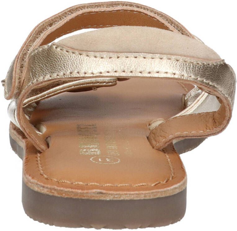 Braqeez Sam Sun leren sandalen goud