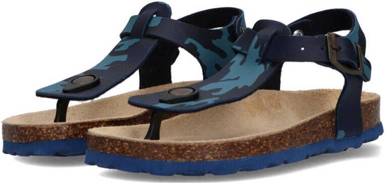 Braqeez Sammy Spain sandalen met camouflageprint blauw