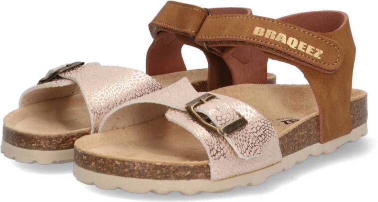 Braqeez Sanne Spain leren sandalen cognac