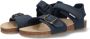 Braqeez 425450-720 Jongens Platte Sandalen Blauw Leer Klittenband - Thumbnail 4