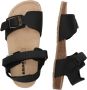 Braqeez 425450-789 Jongens Platte Sandalen Zwart Leer Klittenband - Thumbnail 4