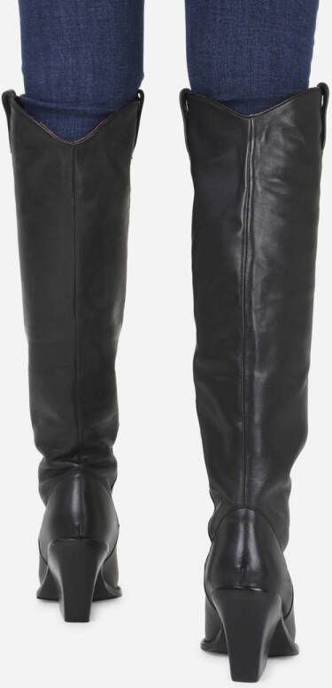 BRONX leren cowboylaarzen zwart