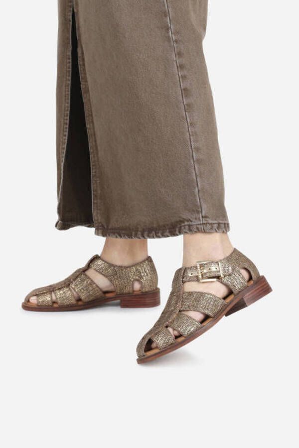 BRONX Next wagon leren sandalen goud