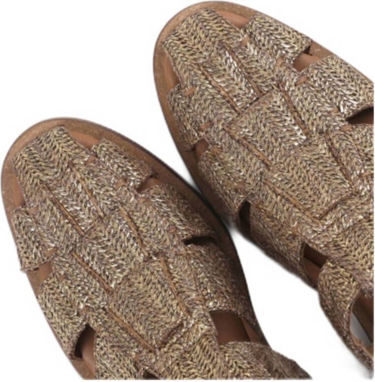 BRONX Next wagon leren sandalen goud