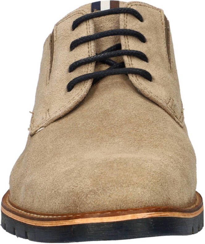 Bugatti suède veterschoenen beige