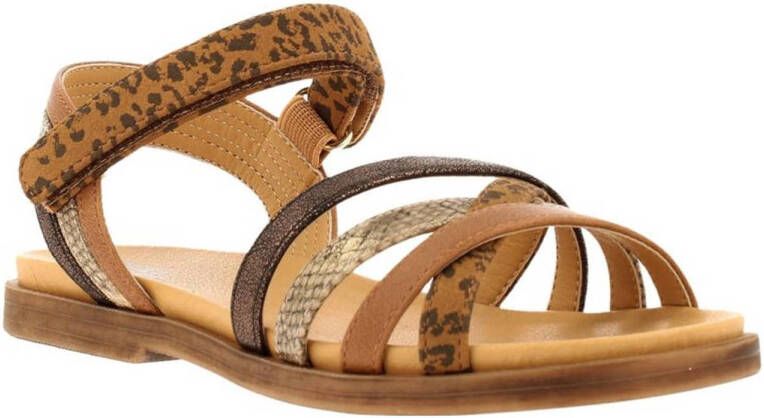 bullboxer sandalen met dierenprint bruin