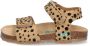 BunniesJR 224408-703 Meisjes Platte Sandalen Beige Print Imitatieleer Klittenband - Thumbnail 3
