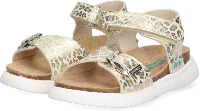 BunniesJR Britt Beach sandalen met panterprint champagne