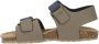 BunniesJR Bas Beach Jongens Platte Sandalen Taupe Donkerblauw Imitatieleer Klittenband - Thumbnail 5