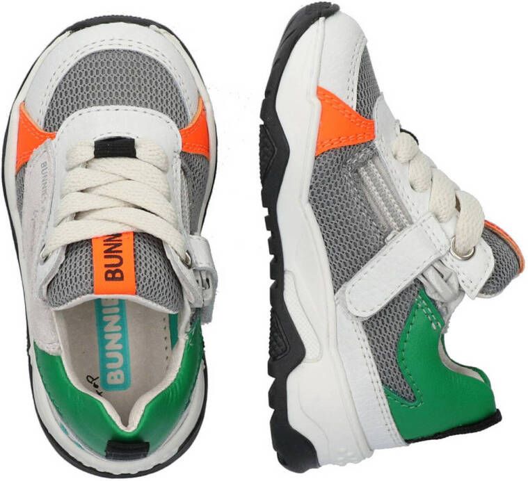 Bunnies Ciske Chunky leren sneakers grijs groen