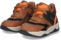 BunniesJR Bunnies JR 223844-513 Jongens Hoge Sneakers Bruin Zwart Oranje Leer Veters - Thumbnail 3