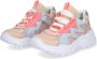Bunnies JR 223440-122 Meisjes Lage Sneakers Beige Roze Blauw Nubuck Veters - Thumbnail 3