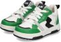 BunniesJR 224310-565 Jongens Lage Sneakers Groen Wit Zwart Grijs Leer Veters - Thumbnail 3