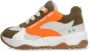 BunniesJR 225374-103 Jongens Lage Sneakers Oranje Grijs Groen Leer Veters - Thumbnail 4
