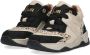 BunniesJR 224844-589 Meisjes Hoge Sneakers Zwart Beige Leer Veters - Thumbnail 4