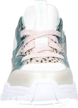 BunniesJR Sanne Spring leren sneakers wit groen