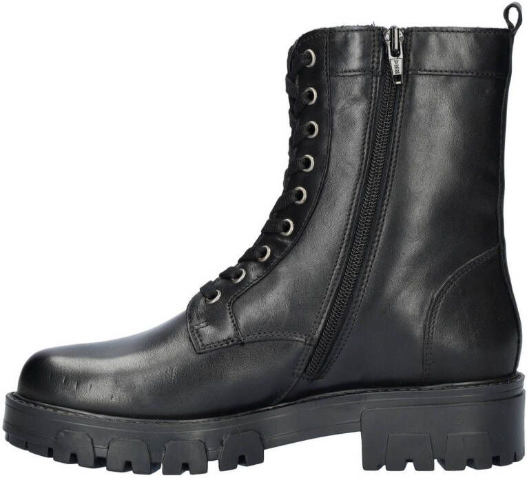 Cafe Moda leren veterboots zwart