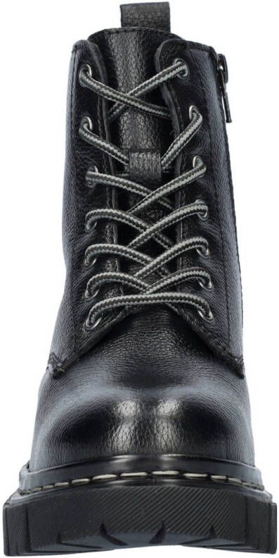 Cafe Moda leren veterboots zwart