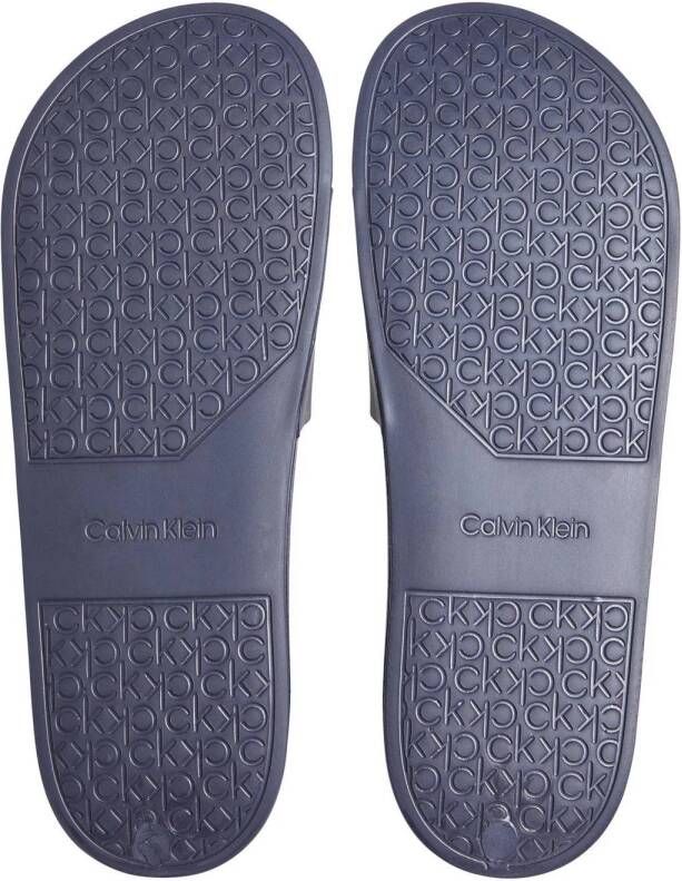 Calvin Klein Pool Slide badslippers donkerblauw