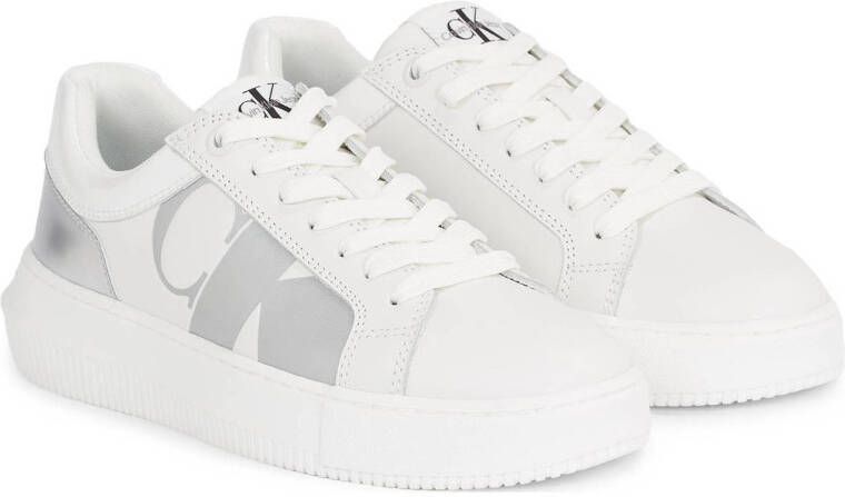 CALVIN KLEIN JEANS leren sneakers wit