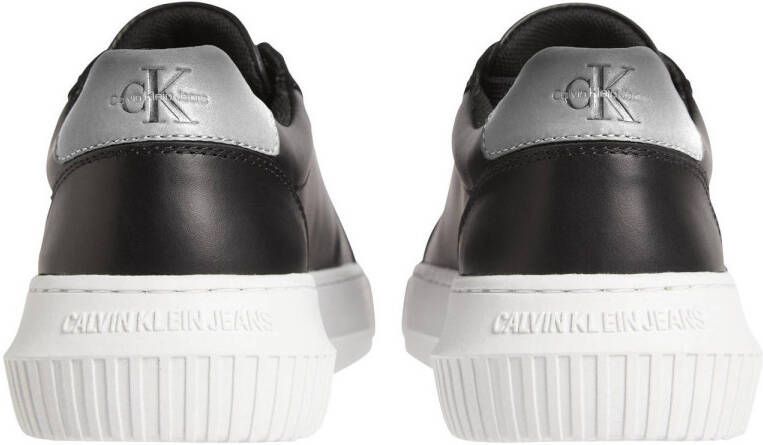 CALVIN KLEIN JEANS leren sneakers zwart zilver