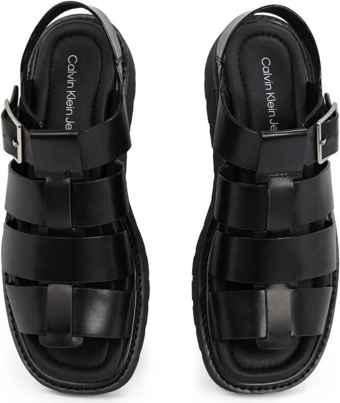 Calvin Klein leren sandalen zwart