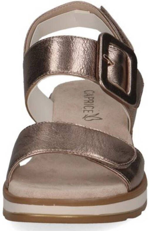 Caprice Bernadette leren sandalen taupe metallic