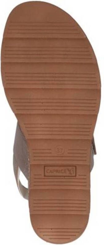 Caprice Bernadette leren sandalen taupe metallic