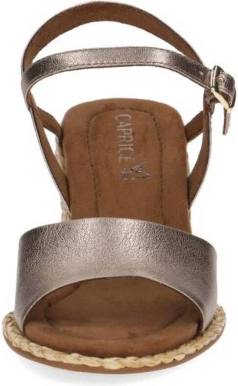 Caprice Breanna leren espadrilles taupe metallic