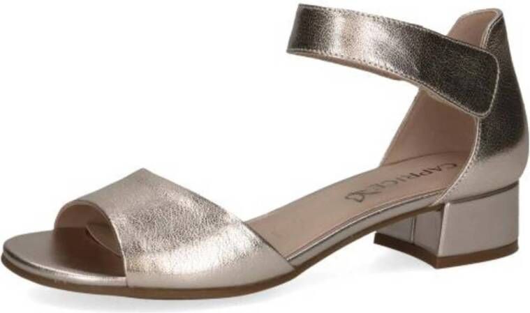 Caprice Carla leren sandalettes zilver metallic