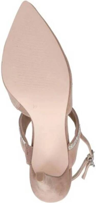 Caprice Effi suède slingback pumps beige