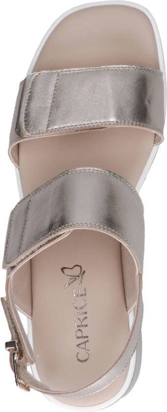 Caprice Eileen leren sandalen taupe metallic