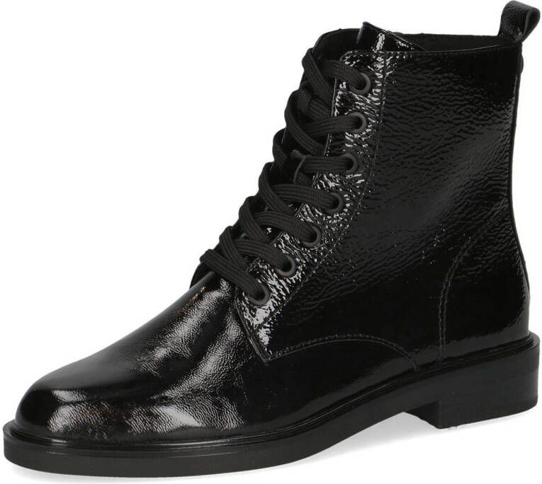 Caprice lakleren veterboots zwart