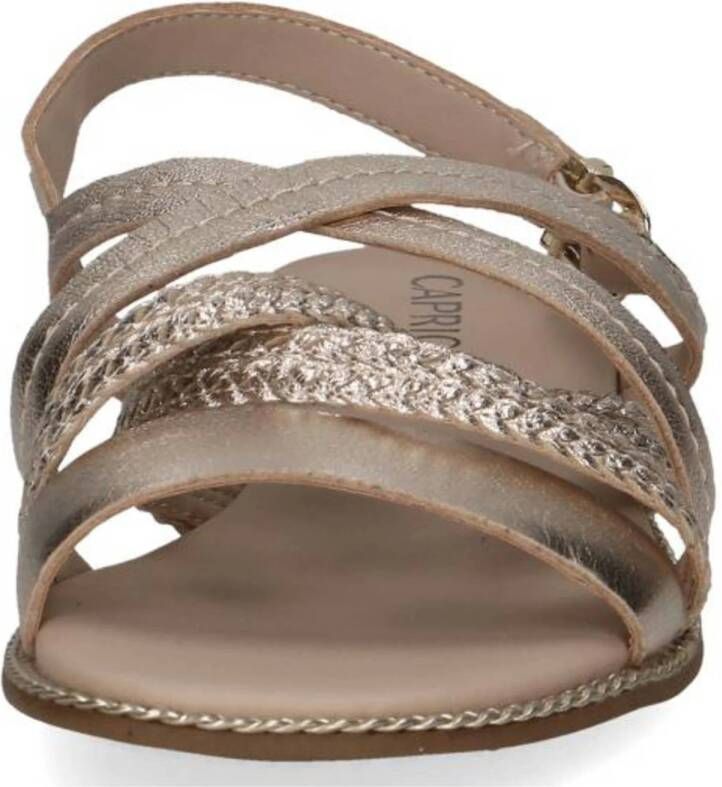 Caprice Monaco leren sandalen zilver metallic