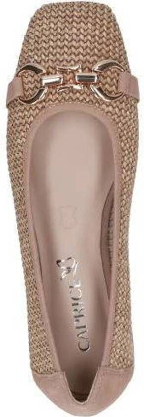 Caprice Vanny ballerina's beige zwart