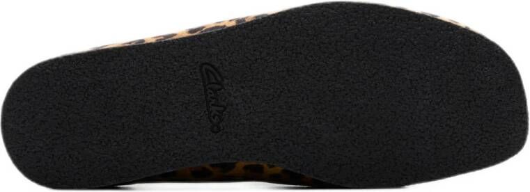 Clarks Wallabee evo suède bootschoenen met panterprint cognac
