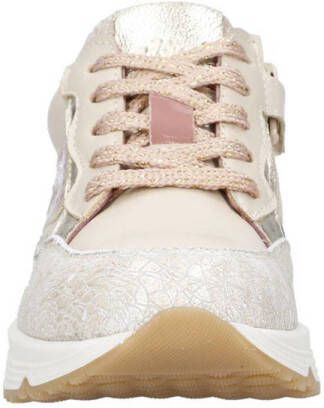 Clic! chunky leren sneakers ecru roze