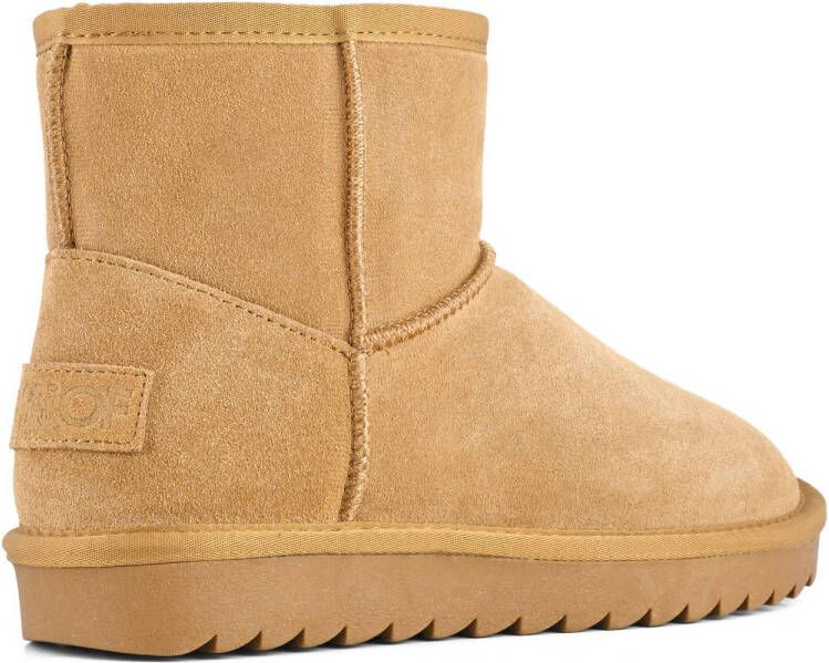 Colors of California gevoerde suède enkelboots camel