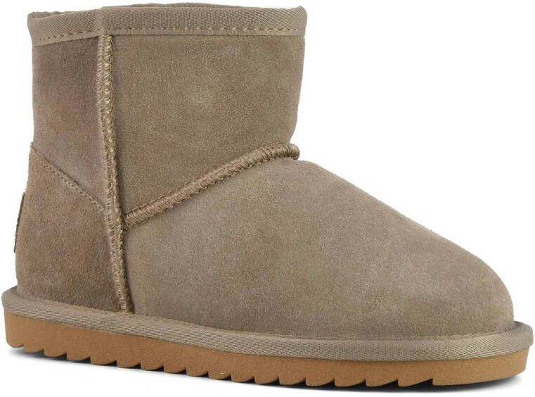 Colors of California gevoerde suède enkelboots taupe