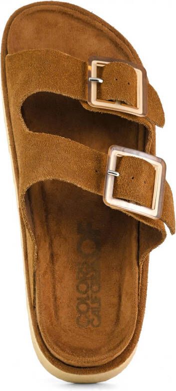 Colors of California HC.Stormy56 suède slippers cognac